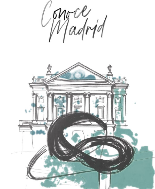 Cartel Curso Conocer Madrid - Arte x Madrid Dibujo vista de Madrid - Arte x Madrid